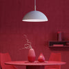 Bowl Single Pendant In Satin White With Wood Detail