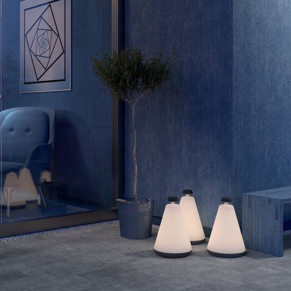 Buoy Outdoor Rechargeable Table Lamp In Grey