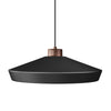 Edge Large Single Pendant In Flat Black With Bronze Detail