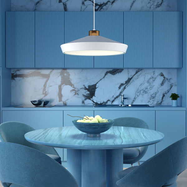 Edge Large Single Pendant In Flat Black With Bronze Detail