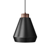 Edge Medium Single Pendant In Flat Black With Bronze Detail