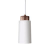 Edge Small Single Pendant In Flat White With Bronze Detail