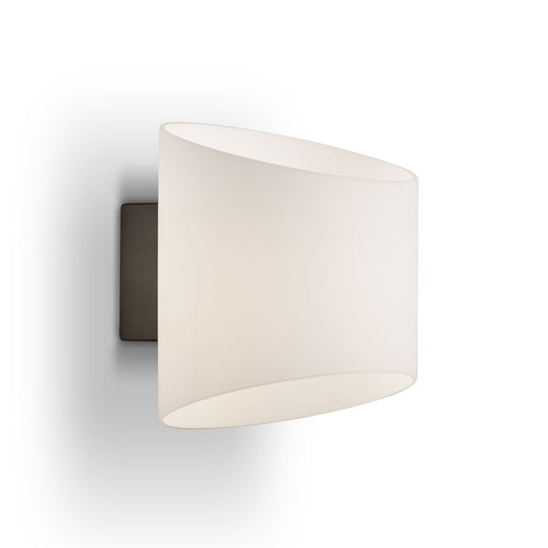 Evoke Oval Wall Light In Anthracite With Frosted Glass Shade