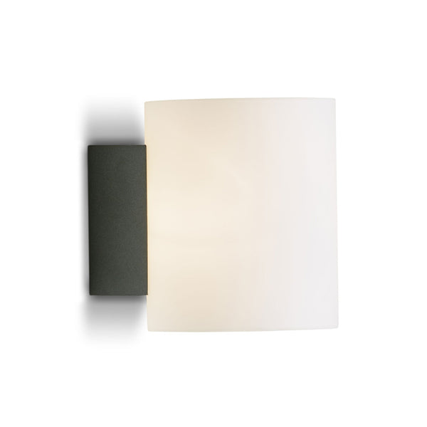 Evoke Small Wall Light In Anthracite With Frosted Glass Shade E14 Lamp