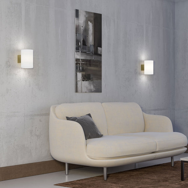 Evoke Small Wall Light In Anthracite With Frosted Glass Shade E14 Lamp