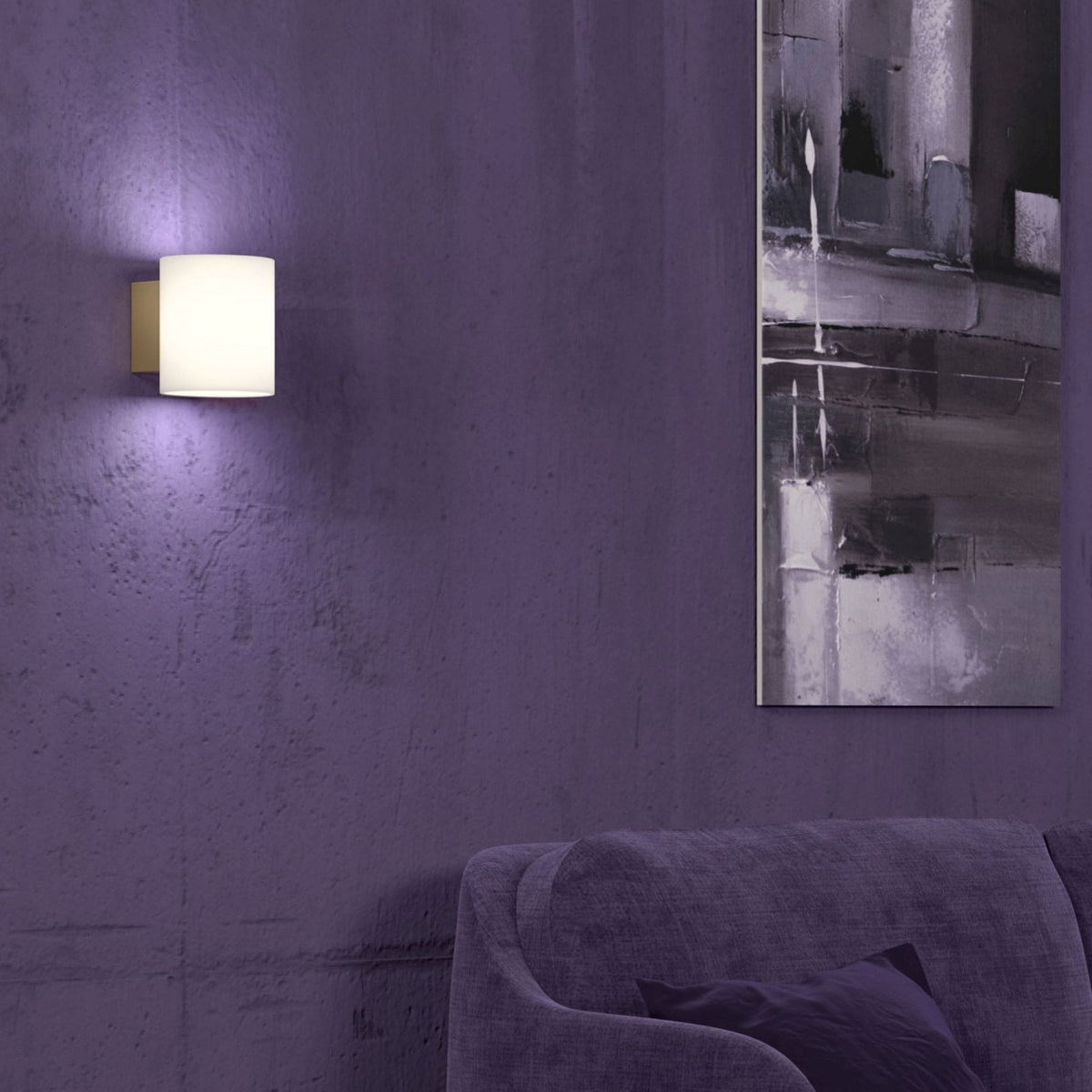 Evoke Large Wall Light In Satin Brass With Frosted Glass Shade