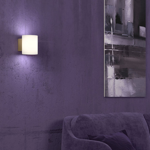 Evoke Large Wall Light In Satin Brass With Frosted Glass Shade