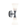 Harlekin Duo Wall Light In Graphite With Frosted Glass Shade
