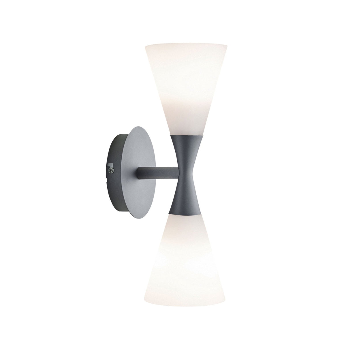 Harlekin Duo Wall Light In Graphite With Frosted Glass Shade