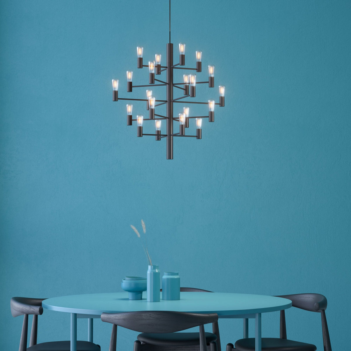 Manola Krona 20 Light Pendant In Chrome