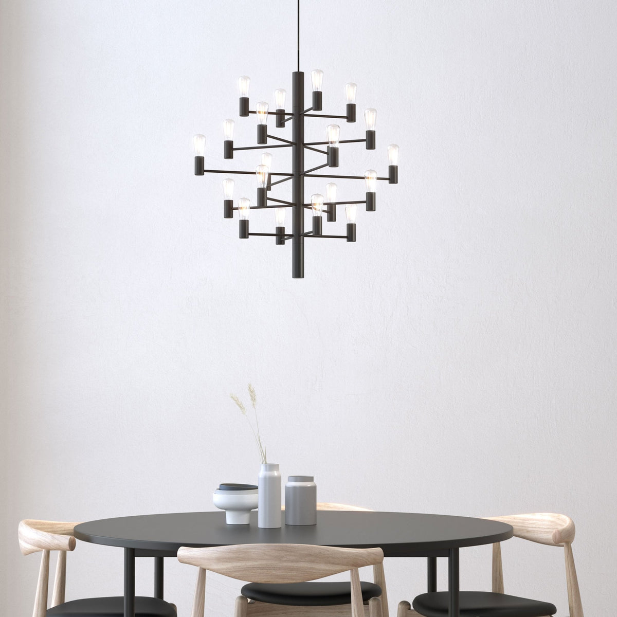 Manola Krona 20 Light Pendant In Satin Brass