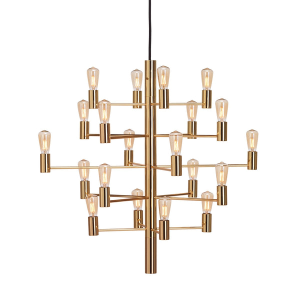 Manola Krona 20 Light Pendant In Satin Brass