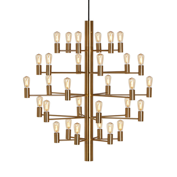 Manola Krona 30 Light Pendant In Satin Brass