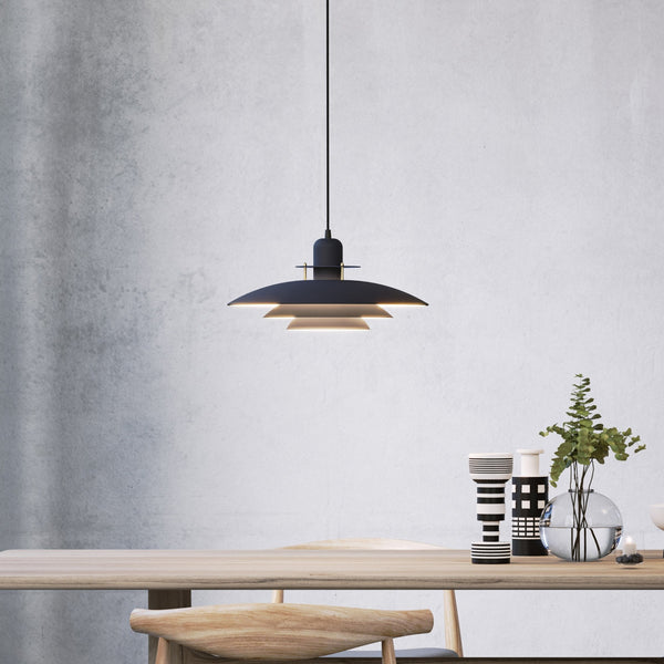 Primus I 430mm Pendant Light in Dark Denim Blue & Brass