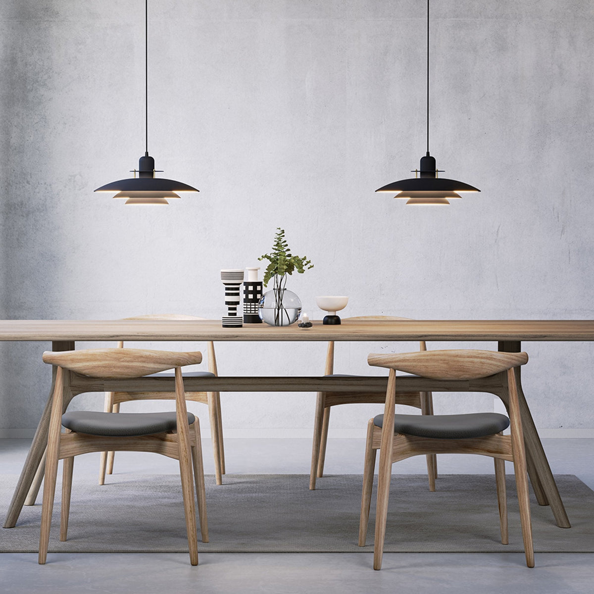 Primus I 430mm Pendant Light in Dark Denim Blue & Brass