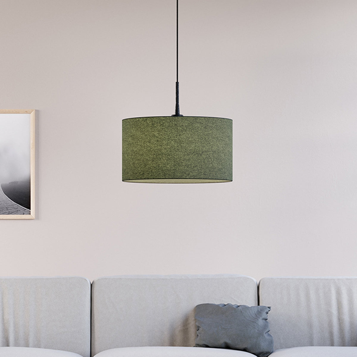 Soft Wool 400mm Pendant In Green