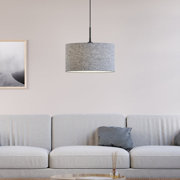 Soft Wool 400mm Pendant In Grey