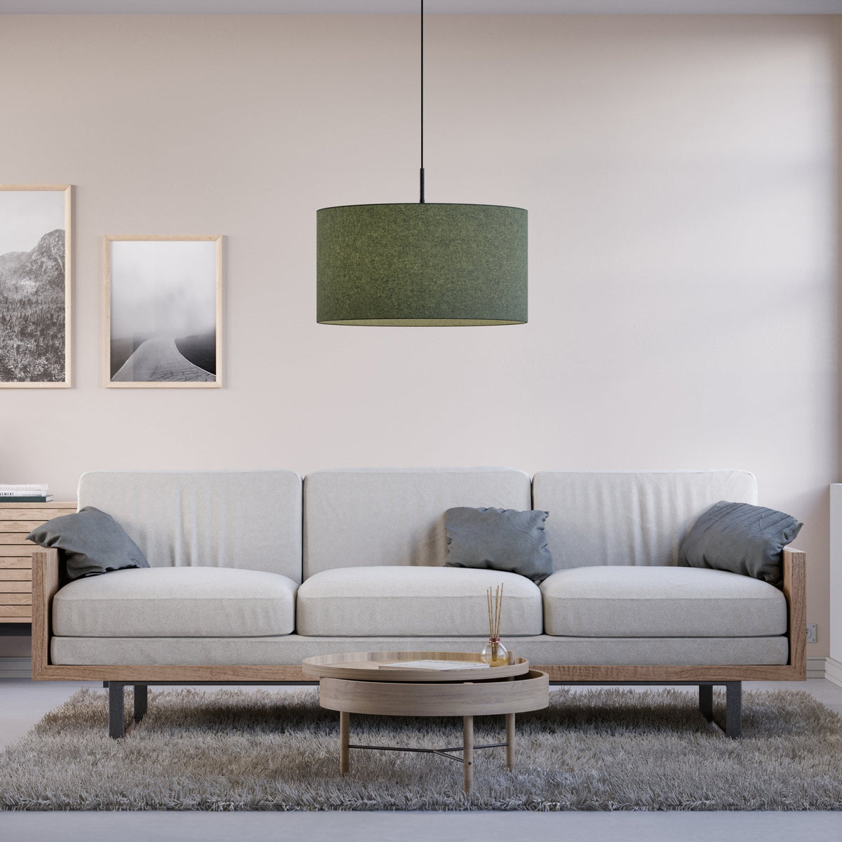 Soft Wool 570mm Pendant In Green