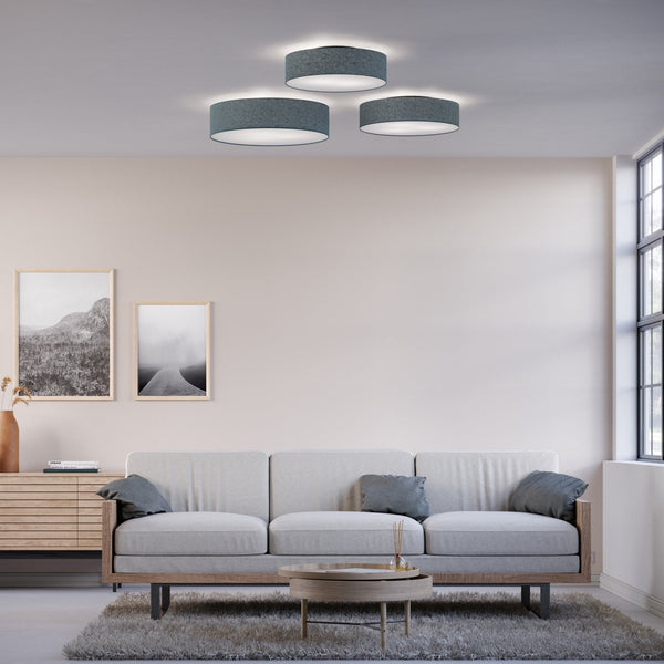 Soft Wool 440mm Ceiling Light In Blue