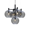 Gloria 5 Light 500mm Chandelier in Black and Smoke Glass