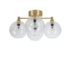 Gloria 4 Light 460mm Semi-Flush in Brass and Clear Glass
