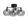 Gloria 4 Light 460mm Semi-Flush in Black and Smoked Glass