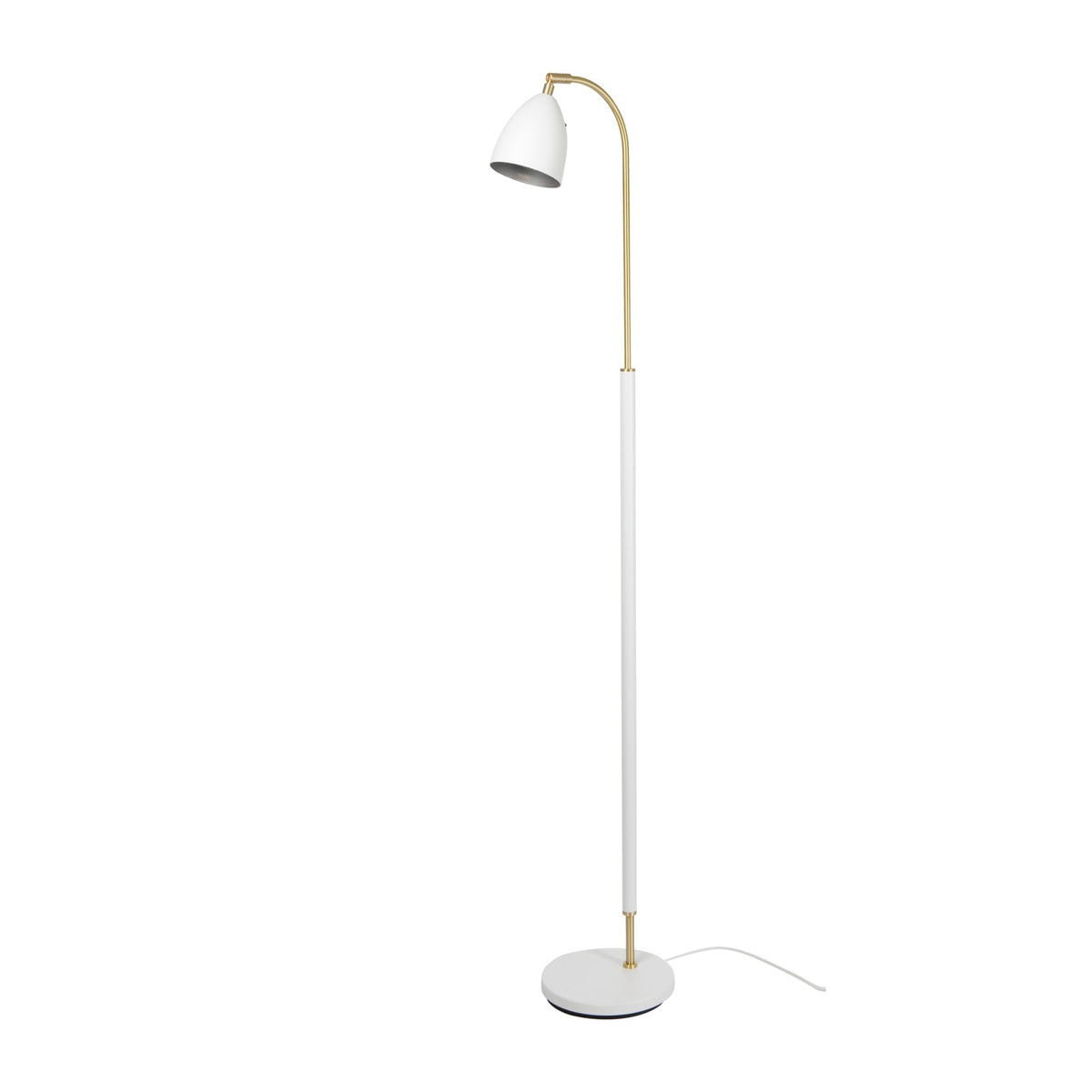 Deluxe Floor Lamp in White & Brass