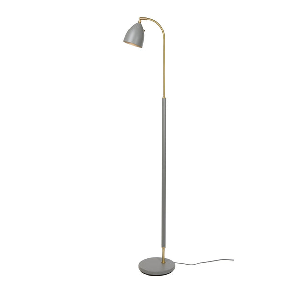 Deluxe Floor Lamp in Warm Grey & Brass
