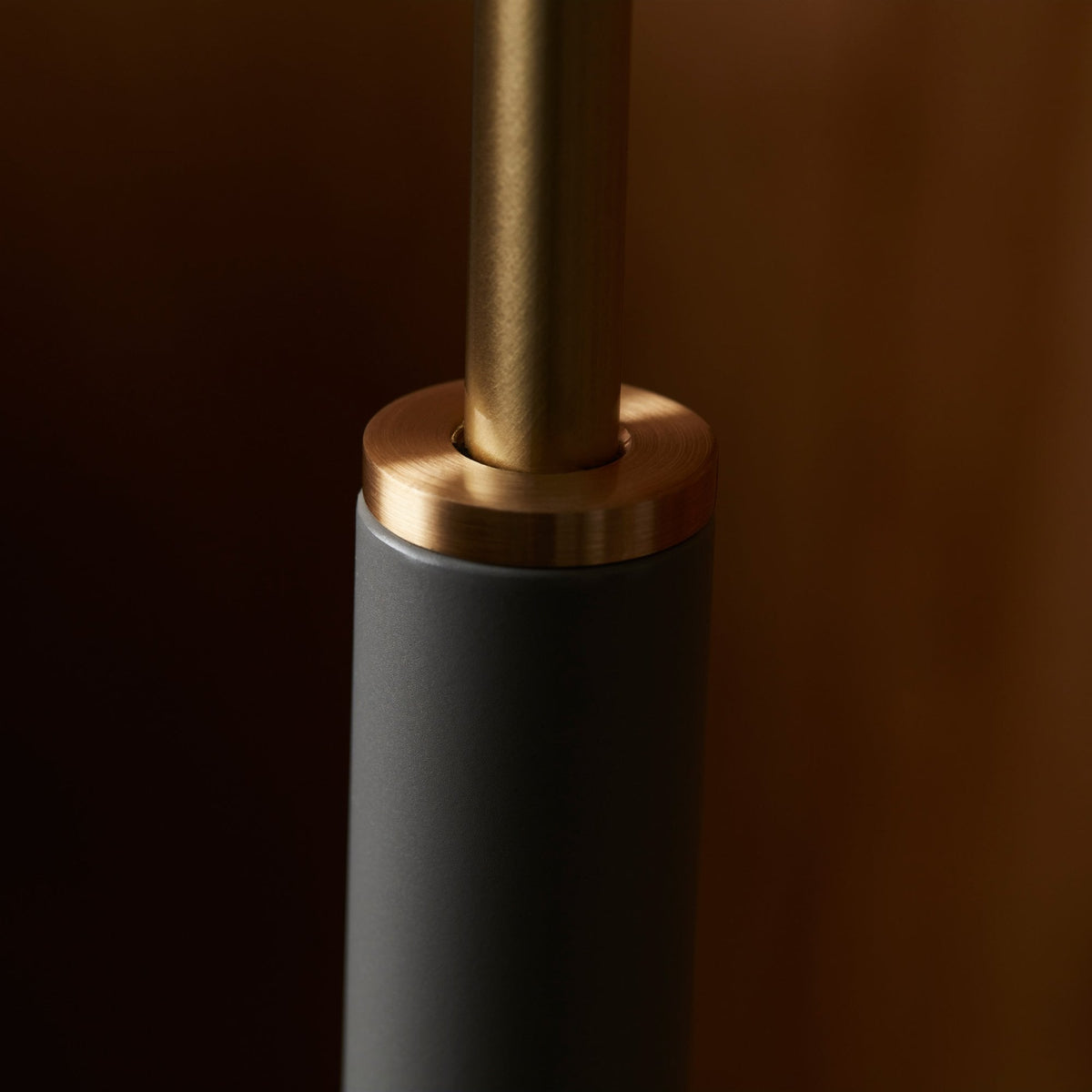 Deluxe Floor Lamp in Warm Grey & Brass