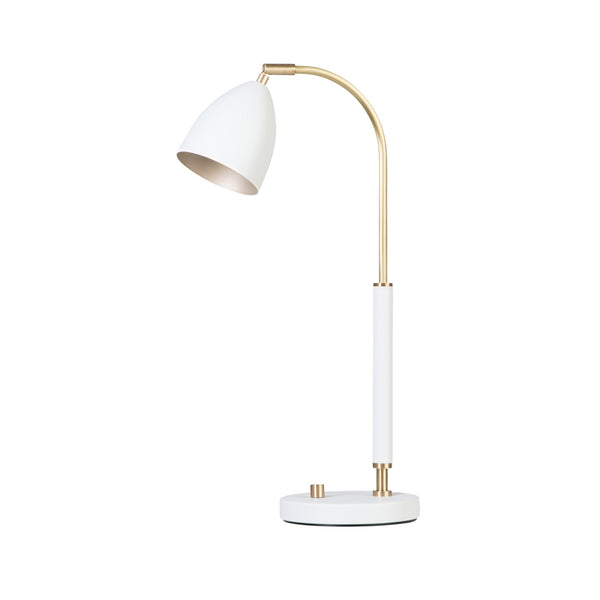 Deluxe Table Lamp in White & Brass