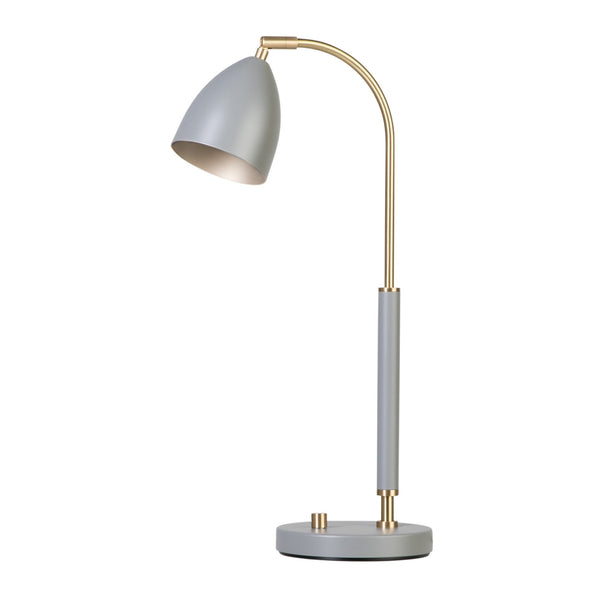 Deluxe Table Lamp in Warm Grey & Brass