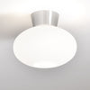 Bullo 270 Short Semi Flush Ceiling Light in Aluminium & Opal Glass