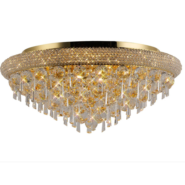 Alexandra 6 Light Clear Crystal Ceiling Light in Polished Gold