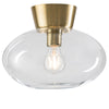 Bullo 270 Short Semi Flush Ceiling Light in Brass & Clear Glass