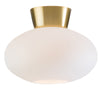 Bullo 270 Short Semi Flush Ceiling Light in Brass & Opal Glass