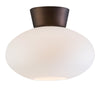 Bullo 270 Short Semi Flush Ceiling Light in Oxide & Opal Glass