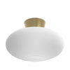 Bullo 380 Short Semi Flush Ceiling Light in Brass & Opal Glass