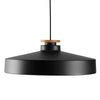Street Large Pendant in Satin Black With Oak Detail
