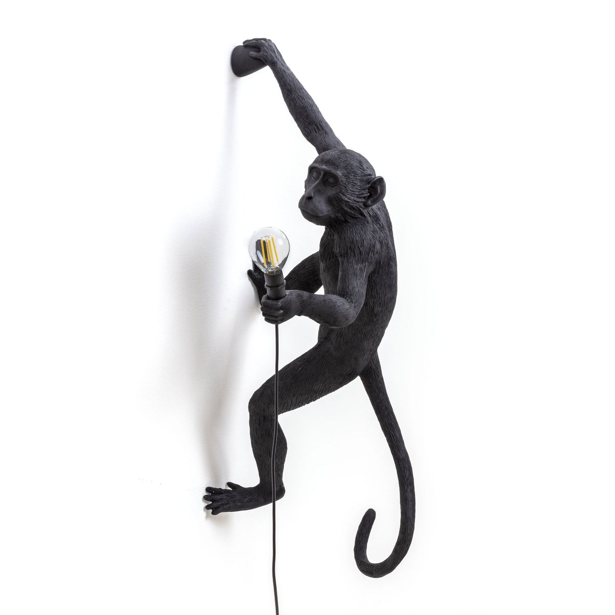 Monkey Outdoor Wall Lamp IP44 Hanging Right Edition in Black