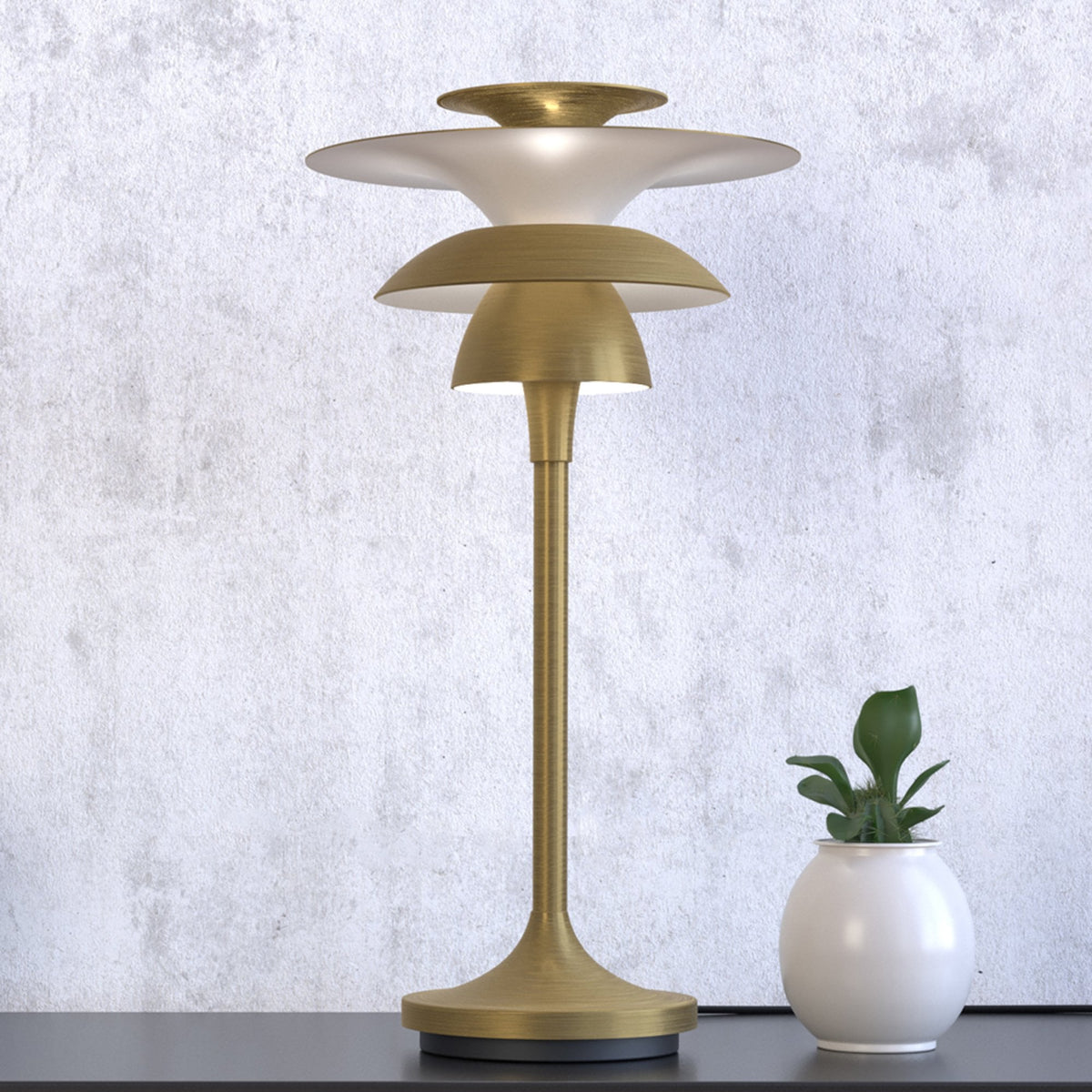 Picasso 347 Table Lamp in Antique Brass