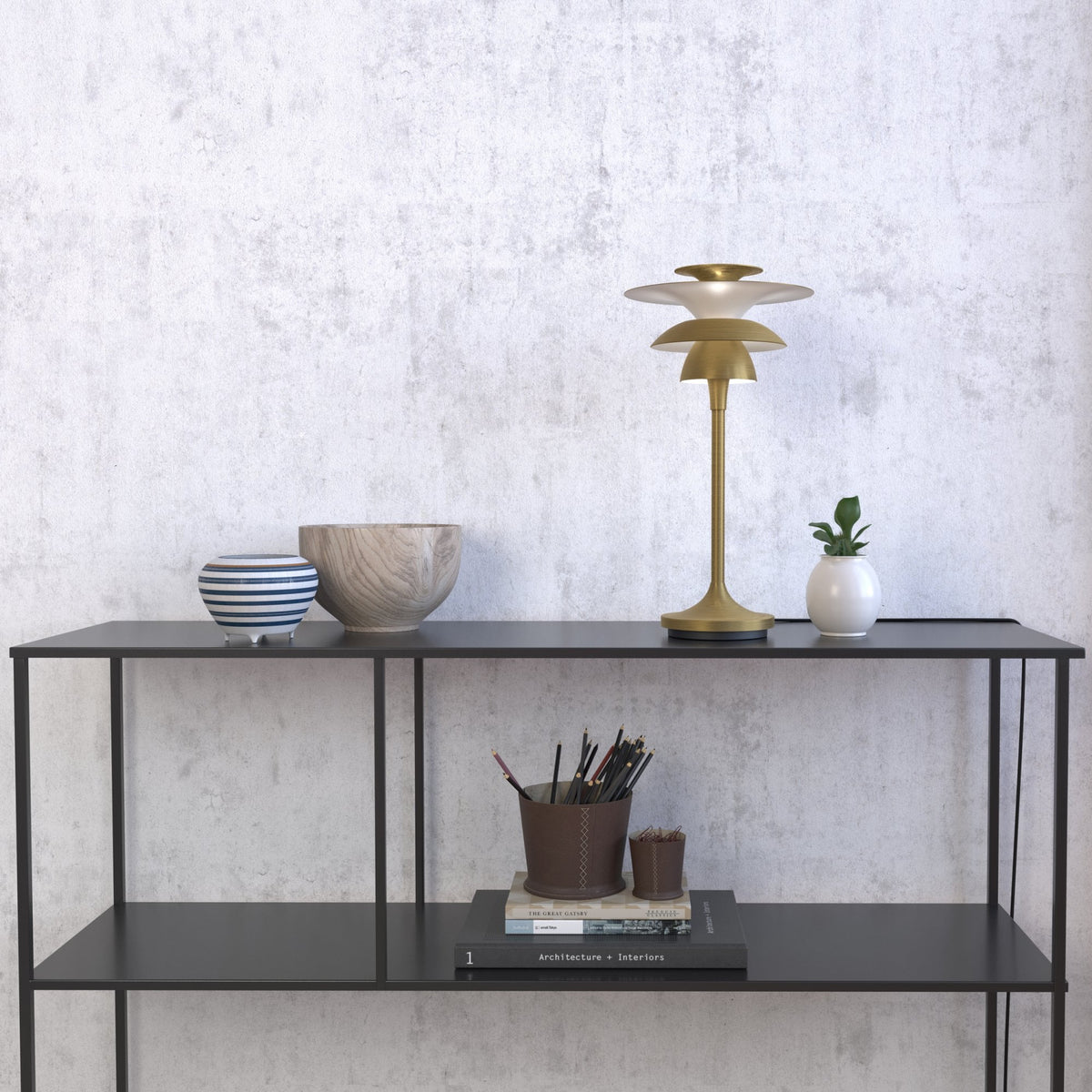 Picasso 347 Table Lamp in Antique Brass