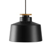 Street Medium Pendant in Satin Black With Oak Detail