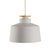 Street Medium Pendant in White With Wood Detail