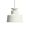 Street Extra Small Pendant in White With Wood Detail