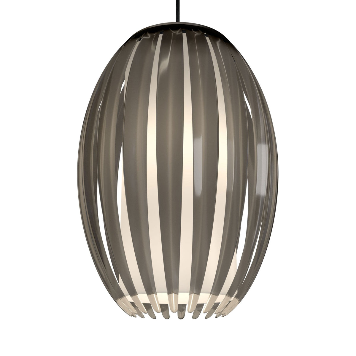 Tentacle Medium Single Pendant In Black With Smoked Shade