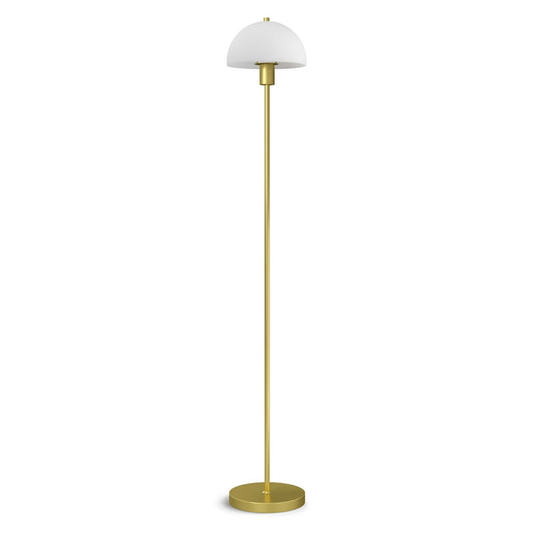Vienda Floor Lamp In Satin Brass With Opal Glass Shade