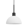 Vienda Single Pendant In Black With Opal Glass Shade