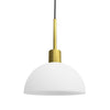 Vienda Single Pendant In Satin Brass With Opal Glass Shade