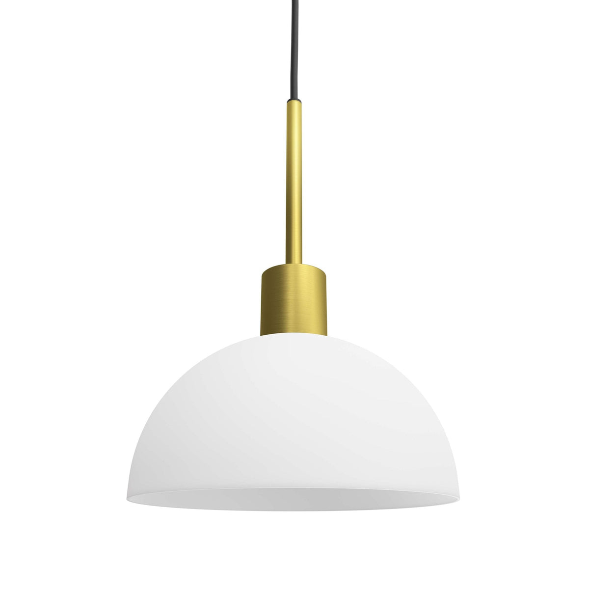 Vienda Single Pendant In Satin Brass With Opal Glass Shade
