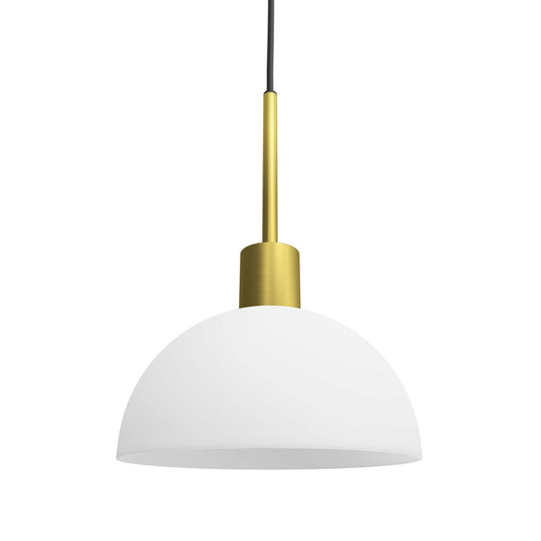 Vienda Single Pendant In Satin Brass With Opal Glass Shade
